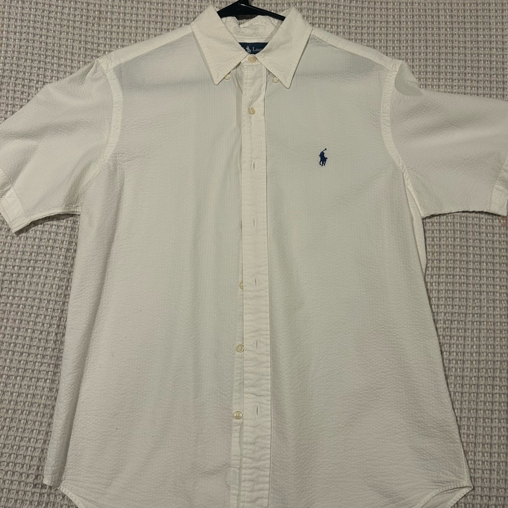Ralph Lauren White Casual Button Down Shirt